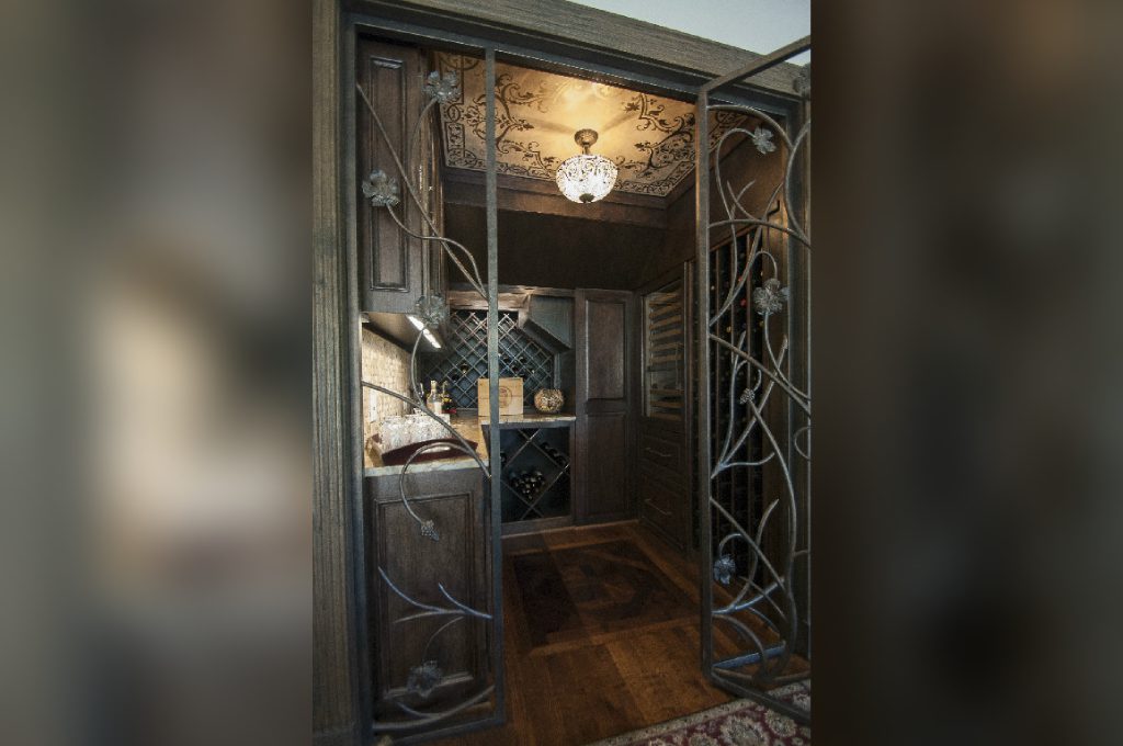A door way with a light on top of it.