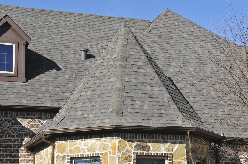 A close up of the roof of a house